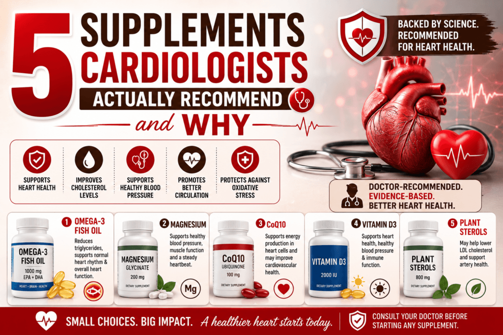 5 supplements cardiologist recommend and why