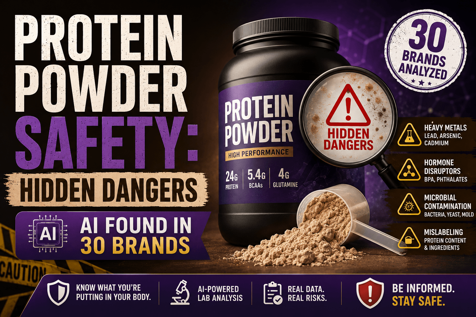 Read more about the article Protein Powder Safety: Hidden Dangers AI Found in 30 Brands