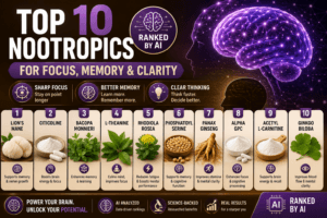 top 10 Nootropics ranked by AI for focus memory