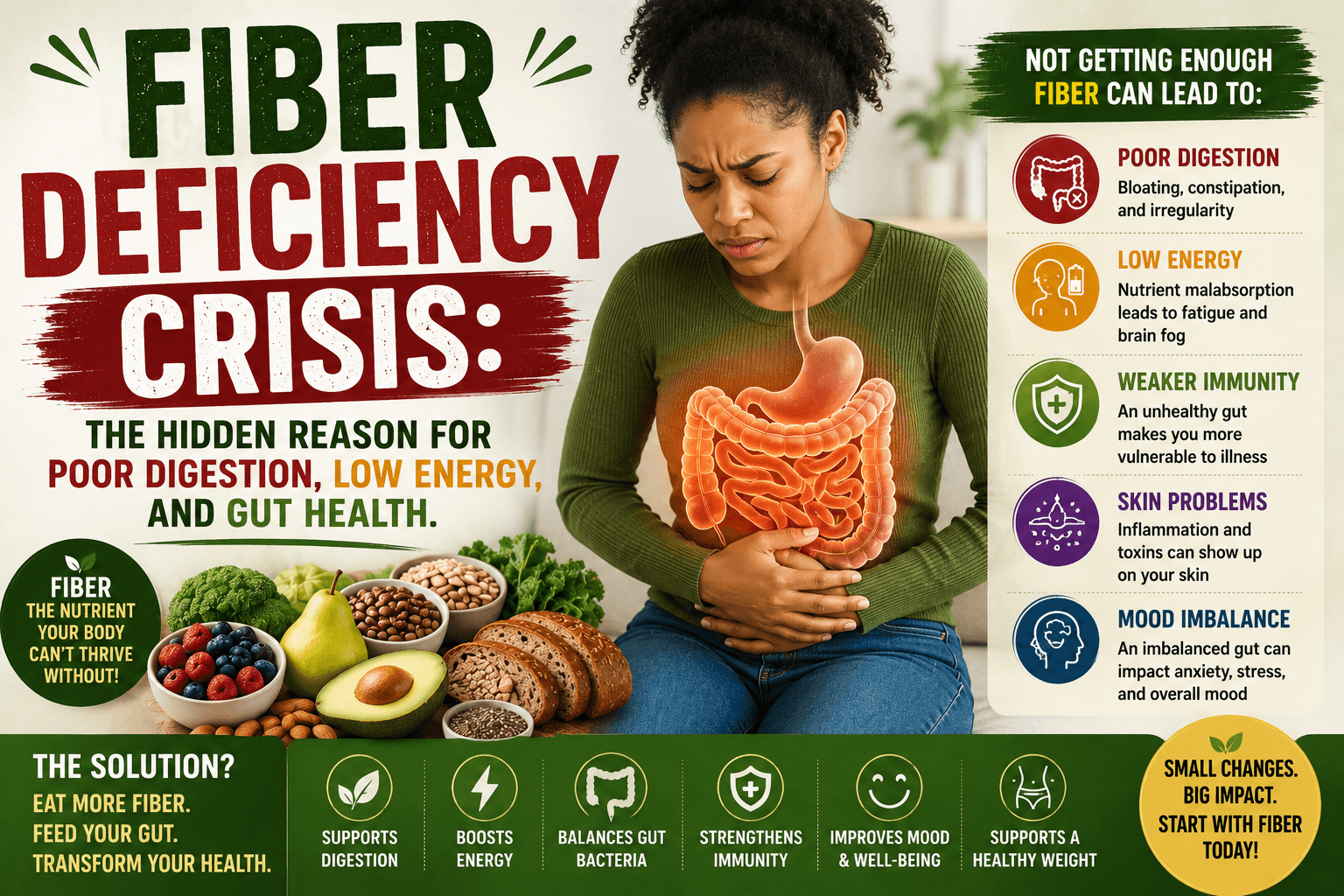 You are currently viewing Fiber Deficiency Crisis: The Hidden Reason for Poor Digestion, Low Energy, and Gut Health