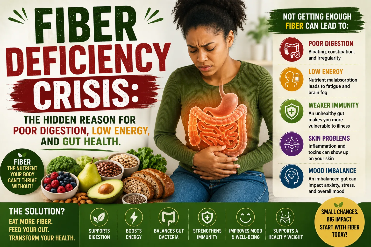 Read more about the article Fiber Deficiency Crisis: The Hidden Reason for Poor Digestion, Low Energy, and Gut Health